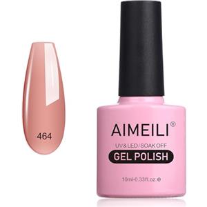 AIMEILI Smalto Semipermanente per Unghie in Gel UV/LED Soak Off - Nudo Pink Bianco Long-lasting Manicure - (464) 10ml