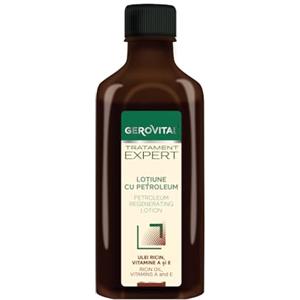 Gerovital Tratament Expert Lozione con Petroleum, Trattamento Rigenerante Capelli, Riduce la Caduta, Contiene Olio di Ricino, Vitamina A ed E, 100 ml