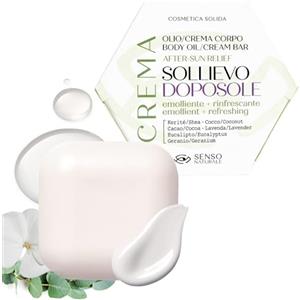 Senso Naturale Olio Corpo Solido DOPOSOLE crema corpo idratante - crema dopo sole nutriente olio essenziale lavanda - Vitamina E, Burro di Karité - crema doposole corpo - balsamo corpo punture zanzare
