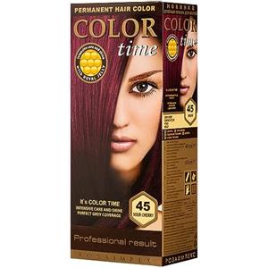 COLOR TIME | Tinta Permanente in Gel Colore Morello 45 | Arricchita con Gelatina Reale e Vitamina C | Colorazione Permanente per Capelli | Copre i Capelli Bianchi | 100 ML