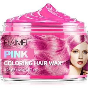 KLLALO Hair Colour Cera, Cera Temporanea per Capelli, gel colorato per capelli Uomo e Donna Lavabile, Crema Acconciatura Temporanea, acconciatura opaca naturale per la festa.Cosplay, Halloween (Rosa)