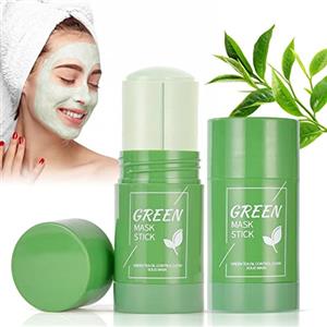 AOOWU Green Tea Mask, 2 Pcs Maschera Stick Maschera al Tè Verde Deep Cleansing i Pori, Green Mask Stick Mask Stick per il Controllo Dell'Olio, Pulisci in Profondità lo Sporco Della Pelle