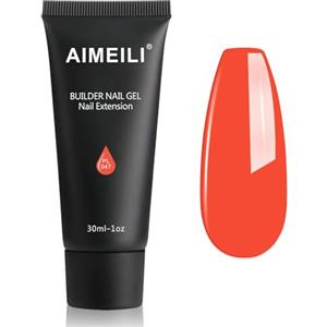 AIMEILI Kit Gel Ricostruzione Unghie, Acrilico per Unghie Colorati Builder Nail Gel Set Estension Gel Acrigel per Unghie Passione Unghie - Rosso Neon (047), 1x30ML