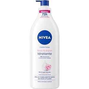 NIVEA Crema Corpo Rosa e Argan Pump da 500 ml, Crema Corpo Idratante e Addolcente per Pelli Normali e Secche, Formula con Olio di Argan e Profumo di Rosa