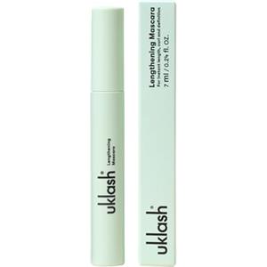 UKLASH Máscara de pestañas alargadora: pigmentada en negro extra, resistente al agua, apta para veganos, sin parabenos, sin crueldad animal, fórmula alargadora con varilla de silicona de doble cara