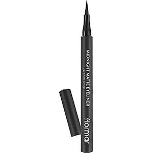 Flormar Midnight Matte Eyeliner - Eyeliner liquido waterproof ultra pigmentato e opaco - Punta in feltro flessibile per linee precise - No sbavature e lunga durata con asciugatura rapida, 01 Black