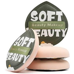 FERYES Grande goccia di cipria per fondotinta e correttore, set di trucchi - nappa per cipria, cosmetici, 2 pezzi