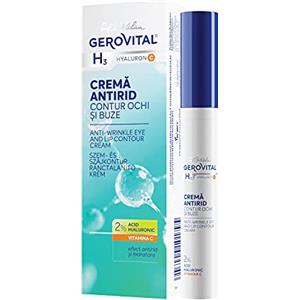 Gerovital H3 Hyaluron C - Crema Antirughe Contorno Occhi e Labbra con 2% Acido Ialuronico Puro e Lipozomiale - Idratante, Riduce Rughe e Linee Sottili, 15 ml