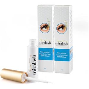 Miralash Siero Ciglia 3 ml - Confezione da 2 - Siero Ciglia Allungante - Trattamento Rinforzante per Ciglia Lunghe, Folte e Forti - Lash Serum con Ginseng - per 2 mesi - Dermatologicamente Testato