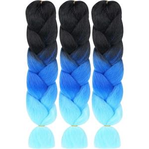 AUYAO Allungato Intrecciare, 3pcs Dreadlock Parrucca, Ombre Jumbo Trecce Jumbo Estensioni dei Capelli Resistenti ai Calore, Parrucca Rasta per Crochet Twist Intrecciare i Capelli Africane Extension