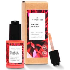 VIDALFORCE PLASMA. 4% Siero 10% Astaxantina 4% Bakuchiol 15% Niacinamide e 24 Ingredienti ttivi come 5% Acido Ialuronico Puro Biologico, 5% Vitamina C I Siero viso Antirughe 30ml