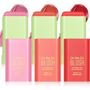 LOPHE 3 rossetti in stick per fard a lunga durata, 3 in 1 per guance, labbra e occhi, fard in crema impermeabile, leggero e idratante, trucco per donne e ragazze