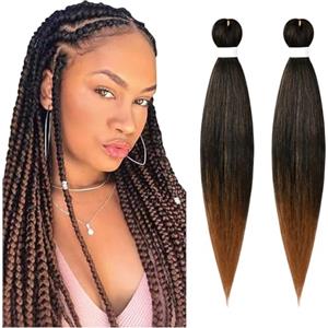Aomig Extension per Treccie, 2 Pezzi Extension Treccine Africane Sintetica Braiding Hair, Jumbo Treccia Capelli Fibra Kanekalon Intrecciare per Ragazza Donna, Estensioni dei Capelli Ideali