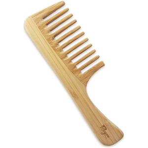 LAC FOR YOU Pettine Denti Larghi Legno Antistatico - Pettine Capelli Ricci e Mossi Uomo Donna, per Capelli Bagnati, Massaggio Cuoio Capelluto - Naturale e Delicato