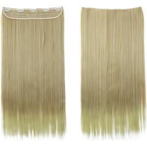 CAISHA 70cm Clip In Un Unico Pezzo Nell'estensione Dei Capelli Pezzo Di Capelli Sintetici Mezza Parrucca Liscio Biondo Mix C54a