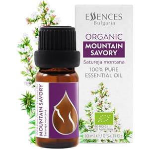 Essences Bulgaria Olio Essenziale di Santoreggia di Montagna Biologico 10ml | Satureja Montana | 100% Puro e Naturale | Non Diluito | Grado Terapeutico | Fattoria a Conduzione Familiare | Non OGM