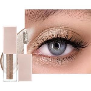 LOPHE Diamond Shimmer, ombretto liquido ad asciugatura rapida e durata lunga, con applicatore, eyeliner liquido altamente pigmentato e glitter fini per il trucco degli occhi (marrone sexy)