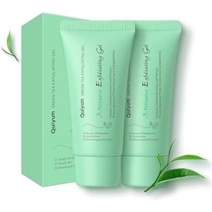 QUIYUM Maschera Viso Esfoliante Peeling, 2Pezzi Peeling Viso Esfoliante, Scrub Corpo Esfoliante e Idratante, Illumina la Pelle e Riduce i Pori, per Tutti i Tipi di Pelle (50g*2, Green tea)