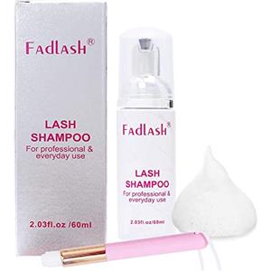 FADLASH Detergente Ciglia 60ml Pulitore per Ciglia Shampoo per Ciglia Lavaggio Dai un Pennello Morbido Lash Shampoo