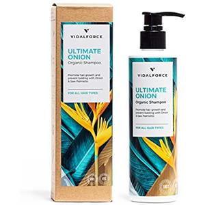 VIDALFORCE ULTIMATE ONION, Shampoo Anticaduta con Saw Palmetto, Cipolla e 12 Ingredienti Naturali, Ricrescita capelli, Rinforzante, Shampoo Crescita Capelli Veloce Donna & Uomo