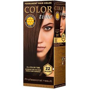 COLOR TIME | Tinta Permanente in Gel Colore Moccachino 22 | Arricchita con Gelatina Reale e Vitamina C | Colorazione Permanente per Capelli | Copre i Capelli Bianchi | 100 ML