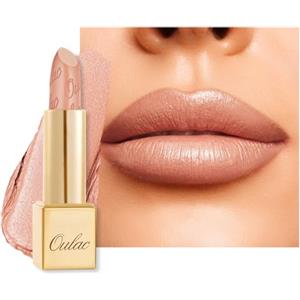 OULAC Rossetto Opaco Finitura Metallica, Matte Rossetti Rosa Nudo Glitterato Idratazione e Lucentezza a Lunga Durata per le Labbra, Texture Fine Colore Intenso, 4,3g (GM02) Ethereal