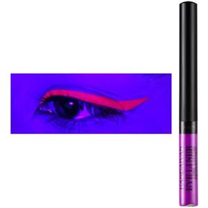 HISUNBEN Eyeliner impermeabile UV Glow Neon, opaco eyeliner liquido, resistente alle sbavature, lunga durata, alta resa cromatica, set regalo per donne e raggi UV, viola intenso