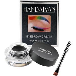 HISUNBEN Pomata per Sopracciglia, Gel Impermeabile per Sopracciglia, Pennello incluso, Lunga Durata, Nero