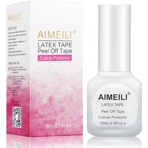 AIMEILI Liquid Latex Tape Peel Off Unghie Lattice Gel Smalto Rimovibile Pellicola Antisbavature per Nail Art Stamping Protezione delle Dita e Pelle, 15ML