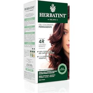 Herbatint Gel Colorante Permanente per Capelli 4R Castano Ramato - 150 ml, senza Ammoniaca, 100% Copertura Capelli Bianchi, per Pelli Sensibili, con 8 Estratti Naturali Bio