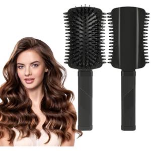 LOPHE Spazzola per Capelli Curva, Spazzola Setole Cinghiale Capelli Professionale, Spazzola per Ricci Multifunzionale, Uso bagnato e asciutto spazzola Districante per Ogni Tipo di Capelli.(Viola）