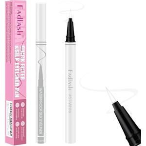 FADLASH Eyeliner Bianco Waterproof 0,6ml, Matita Occhi Bianca Opaca Waterproof, Asciugatura Rapida, Look Naturale a Lunga Durata, senza Macchie, Colore Intenso (51-Intense Whait)