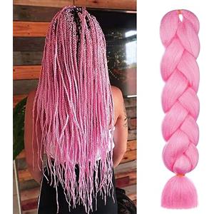 Aomig Extension per capelli intrecciate, tinta unita, trecce jumbo, extension sintetiche alla moda per trecce intrecciate per donne