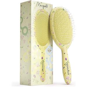 FRAMAR Spazzola Districante per Capelli - Spazzola Scioglinodi per Donna, Spazzola Anti-Rottura per Capelli, Hair Brush, Spazzola Professionale per Capelli Ricci e Bagnati - Giallo Floreale