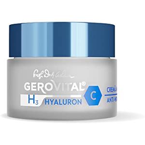 Gerovital Crema Antirughe per Viso da Giorno con Effetto Idratante e Antiossidante, per Donna e Uomo, Acido ialuronico, Vitamina C ed E, Niacinamide, 50 ml