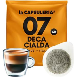 La Capsuleria Caffè DECA, intenso (100 Cialde in Carta) per macchine ESE 44mm, 1 Box da 100 Cialde in bustine salva aroma, gusto ricco e deciso, senza caffeina, per un espresso equilibrato (La Capsuleria)
