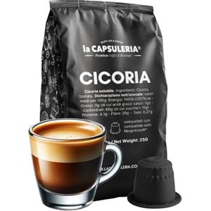 La Capsuleria Caffè di CICORIA (80 Capsule) compatibili con Nespresso, 8 box da 10 capsule, gusto intenso e tostato, naturalmente priva di caffeina, ottima alternativa al caffè, senza glutine (La Capsuleria)