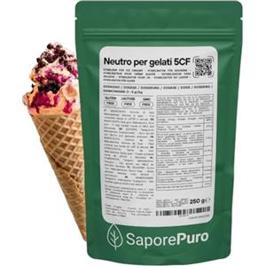 Saporepuro NEUTRO STABILIZZANTE per Gelati e Sorbetti 250 gr con Tara e Farina di Guar