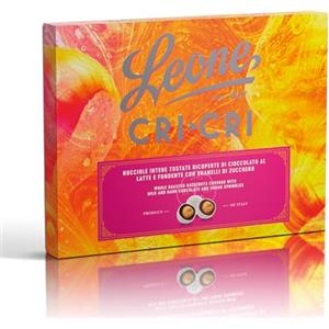 Pastiglie Leone Leone dal 1857 - Scatola Regalo Cri Cri Assortiti Cioccolato Fondente e al Latte - Nocciola Ricoperta di Cioccolato e Granella di Zucchero - Senza Glutine - 150gr