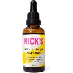 N!CK'S NICKS Stevia Liquida Gocce di Caramello (50ml) Dolcificante Liquido Zero Calorie Dieta Chetogenica Senza Zucchero Senza Glutine Low Carb Alternativa al Sostituto dello Zucchero
