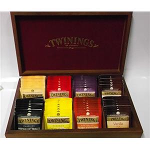 Twinings SCATOLA BOX REGALO IN LEGNO TÈ TWININGS ASSORTITI BREAKFAST GREY CEYLON 80 b