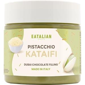AMZ BETTER EATALIAN by AMZ BETTER Crema di Pistacchio con Kataifi, Deliziosa Crema Spalmabile dal Gusto Unico, Pasta Ideale su Pane, Perfetta con Gelato, Cioccolata e Dubai Chocolate, 200 gr, Made in Italy