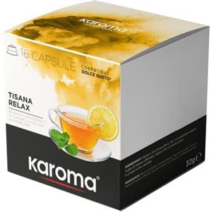 Caffè Karoma Karoma® 16 capsule Tisana Relax bevanda con estratti di Camomilla, Melissa e Passiflora compatibili con Nescafè Dolce Gusto