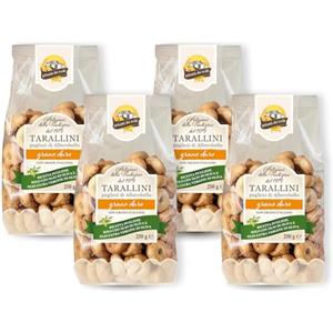 GOLOSITÁ DEI TRULLI Golosità dei Trulli | Taralli Pugliesi con Olio Extravergine di Oliva, 4 Confezioni da 250 gr | Tarallini per Aperitivo, Snack Salati | Grano Duro