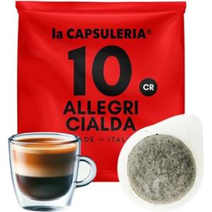 La Capsuleria Caffè ALLEGRI, cremoso (100 Cialde in Carta) per macchine ESE 44mm, 1 Box da 100 Cialde in bustine salva aroma, gusto armonioso e rotondo, ideale per ogni momento della giornata (La Capsuleria)