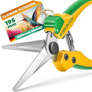GRÜNTEK Forbici cesoie per Fiorista e potatura Fiori Bonsai Roseti. Forbici Forgiate e Ergonomiche a lama lunga Colibri Long