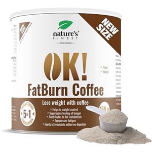 Nature's Finest by Nutrisslim OK!Burn Coffee 150 g - Caffè Solubile in Polvere con Guaranà e L-Carnitina - Bevanda Vegana Senza Glutine per Sostenere il Metabolismo