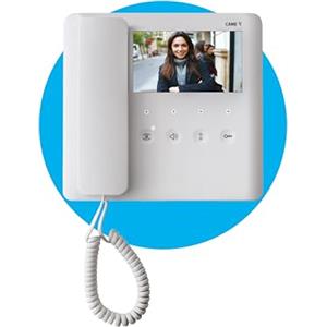 CAME AGT V Videocitofono a cornetta dal design elegante con tasti soft-touch, display LCD 5″ ad alta risoluzione, un tasto AUX programmabile, colore bianco
