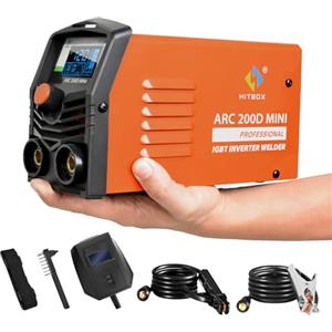 HITBOX 2 IN 1 Saldatrice Inverter 200A IGBT - Saldatore ad Arco/MMA e LIFT TIG, Display LED, Portatile per Lavorazione Metalli, Fai Da Te e Lavoro Elettrico