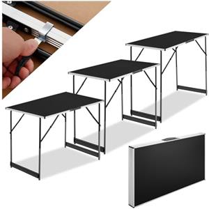 TecTake® Tavolo da Lavoro Pieghevole in Alluminio, Multifunzionale, 300x60 cm, Tre Pezzi, Tavoli Pieghevoli da Lavoro, Regolabili, Tappezzeria, Feste, Campeggio, Stabili, Montaggio Rapido, Peso 11 kg
